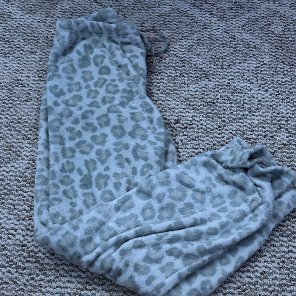 Leopard Print Fleece Pajama Pants